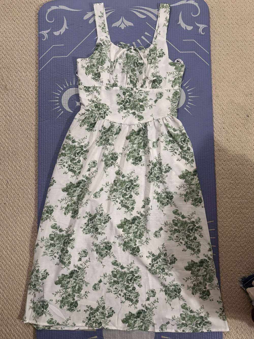 Green Floral Tie-Front Sundress